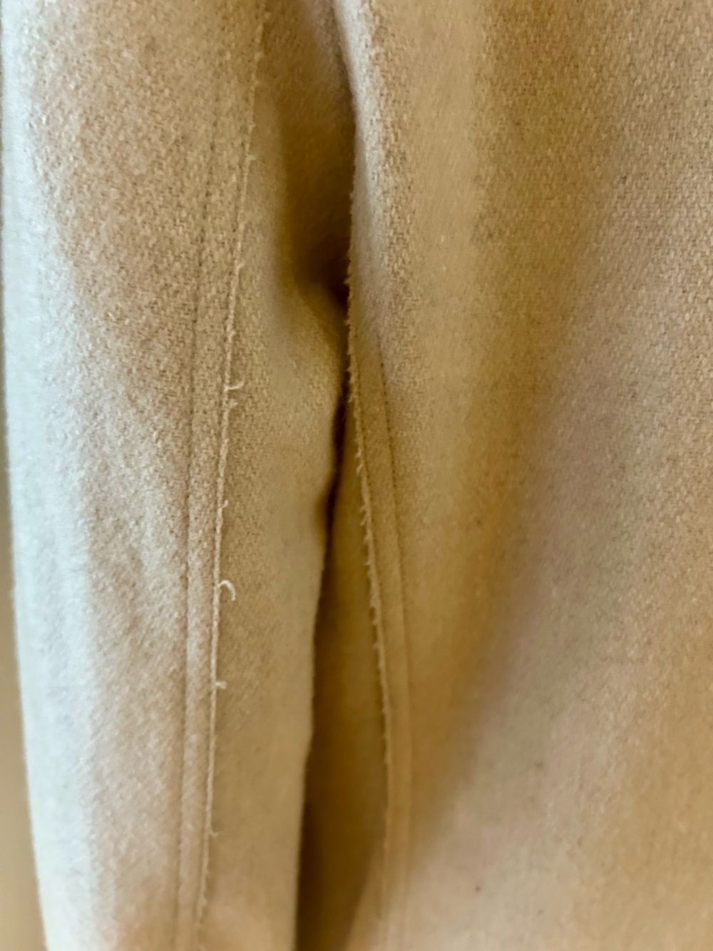 Cream Lightweight Spring/Fall Wool Coat - Picture 7 of 8